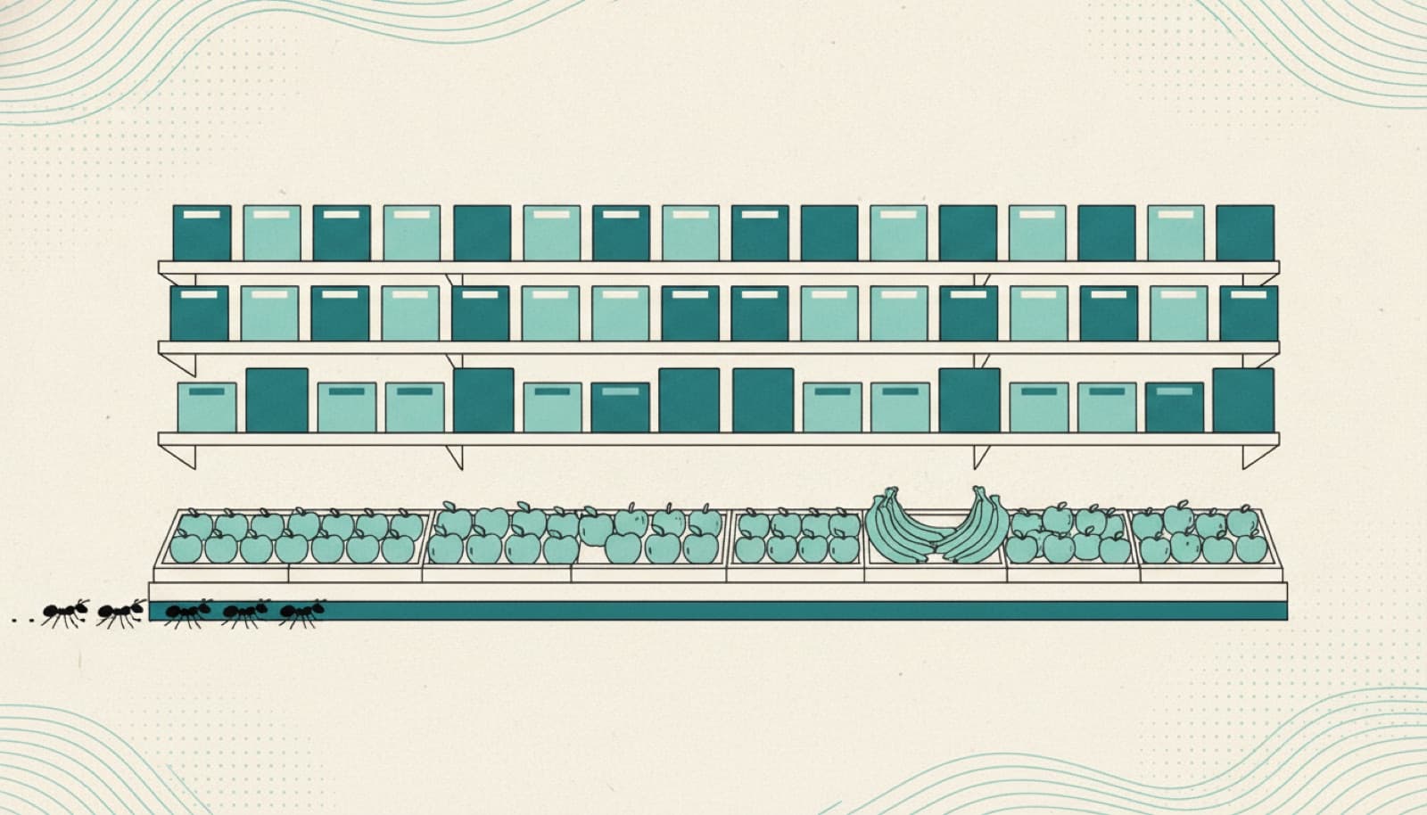 Grocery stores: keeping insects off the routes without spraying the aisles